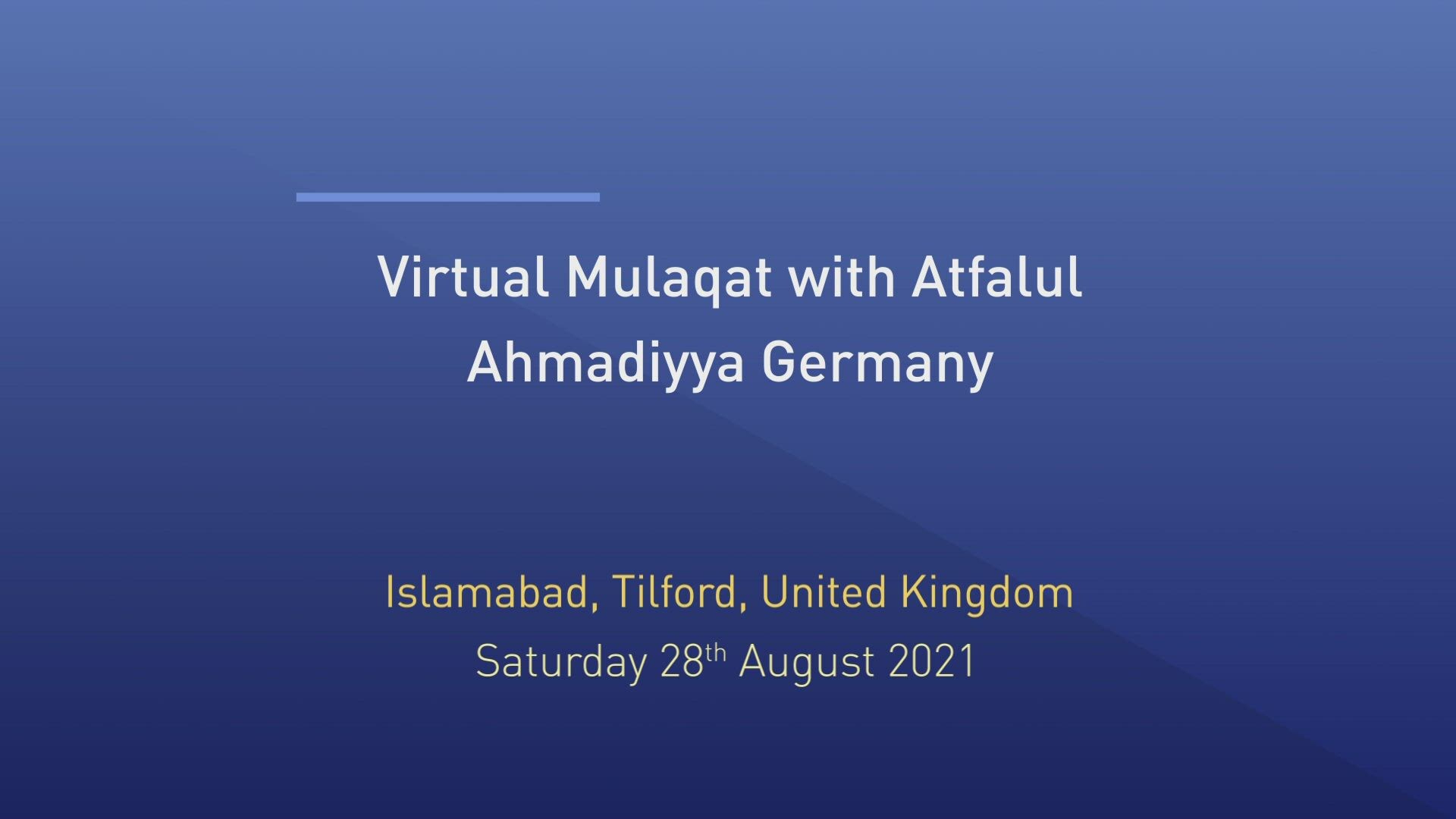 Huzoor's Mulaqat With Atfal | Germany | 28th August 2021