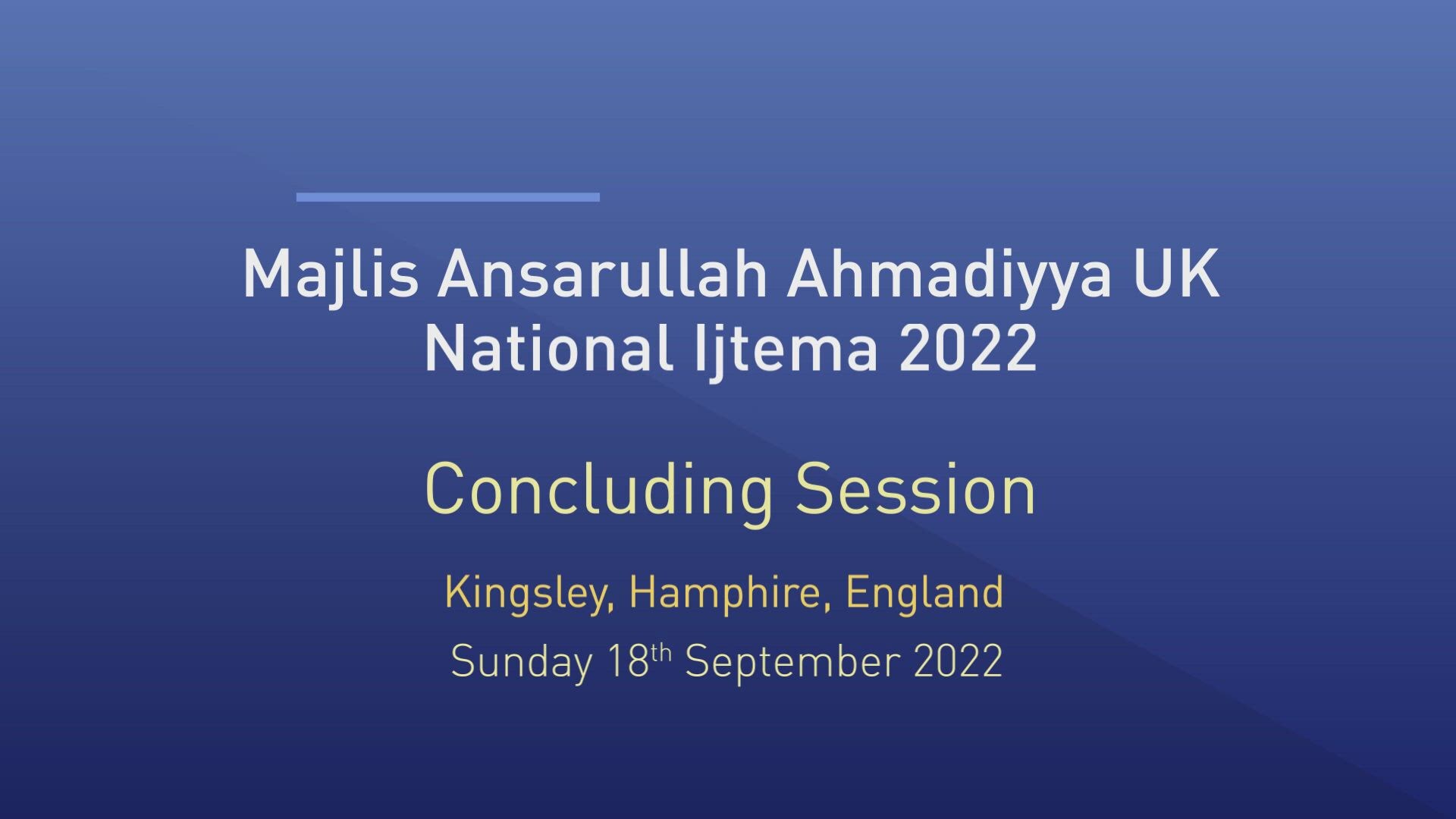 Live Address At Ansar Ijtema UK 2022