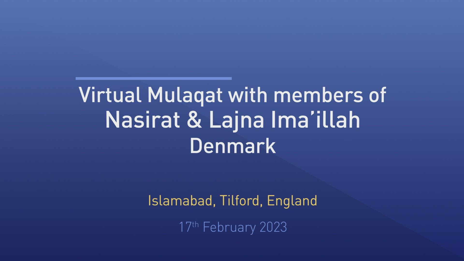 Huzoor's Mulaqat with Lajna and Nasirat | Denmark | 19th February 2023