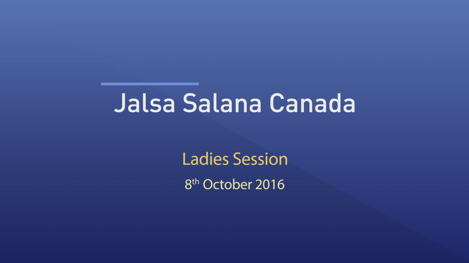 Address from Ladies Jalsa Gah - Jalsa Salana Canada 2016