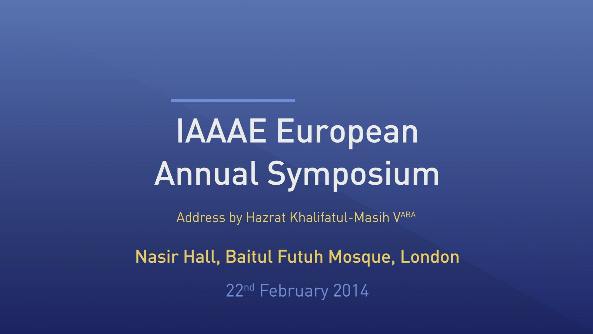 IAAAE European Symposium 2014