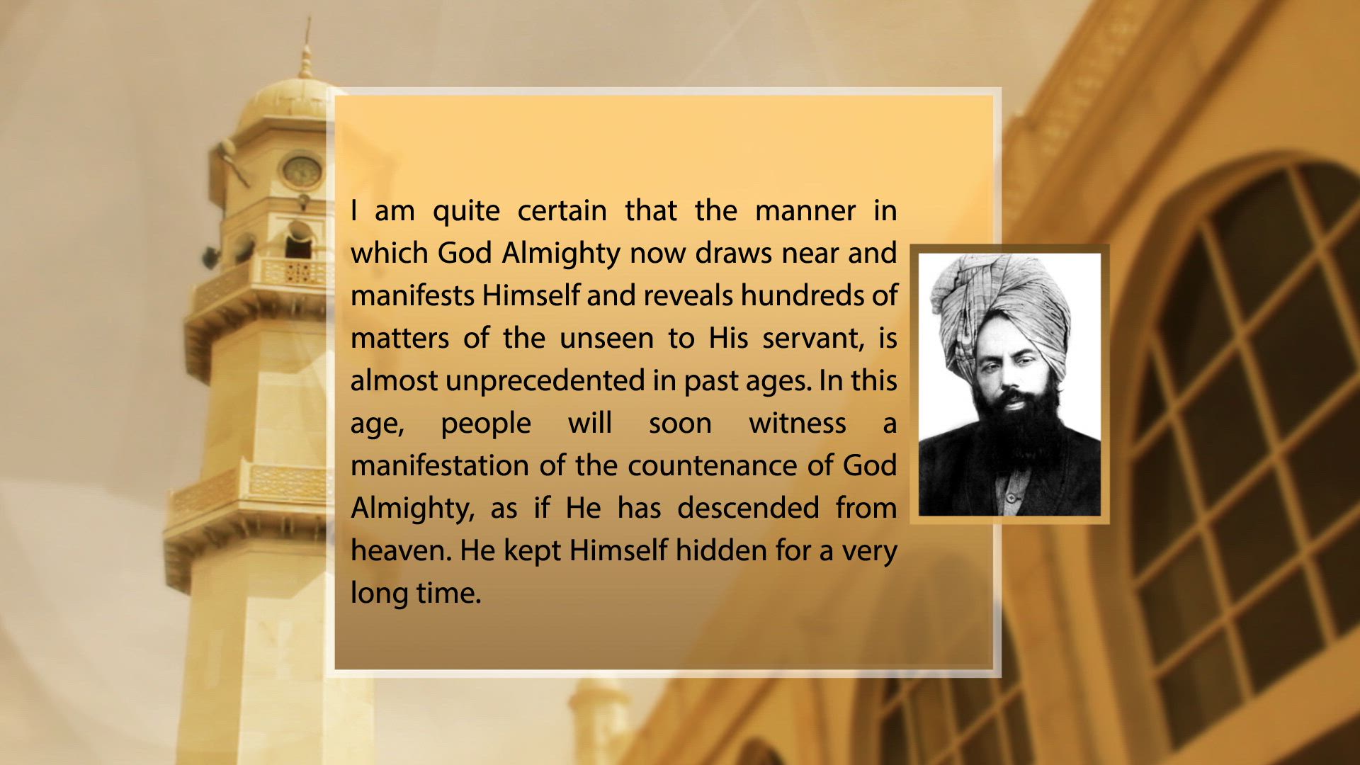"The Manifestation of The Countenance of God Almighty" - An Extract From Kashti-e-Nuh