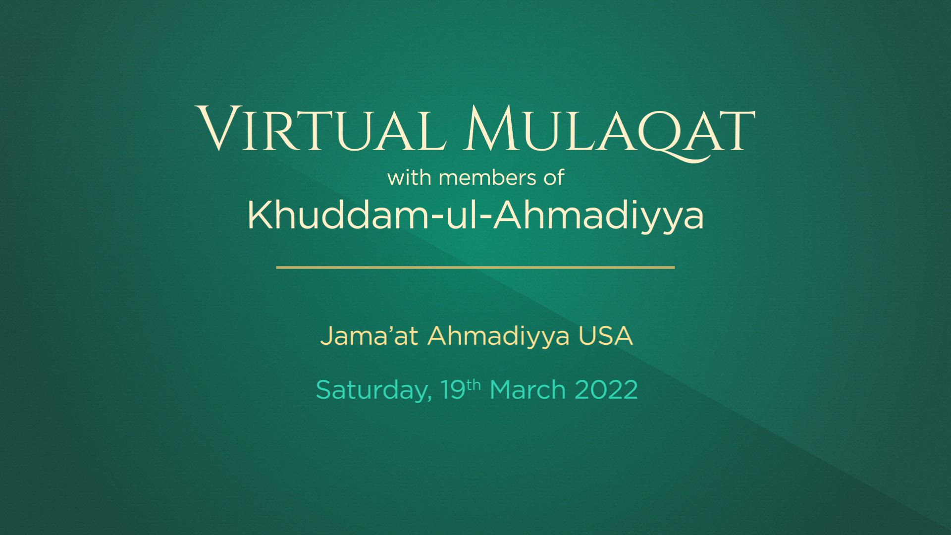Huzoor's Mulaqat