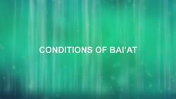 Conditions of Bai'at - Istighfar and repentance