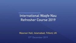 International Waqf-e-Nau Conference - 2019